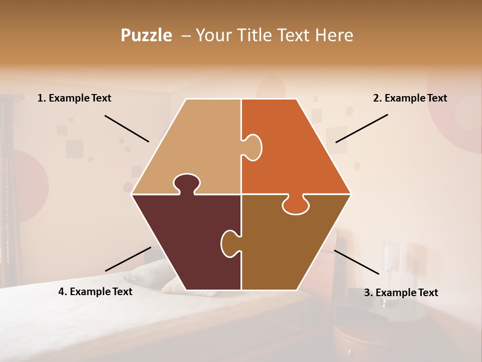 A Bed Room With A Neatly Made Bed PowerPoint Template