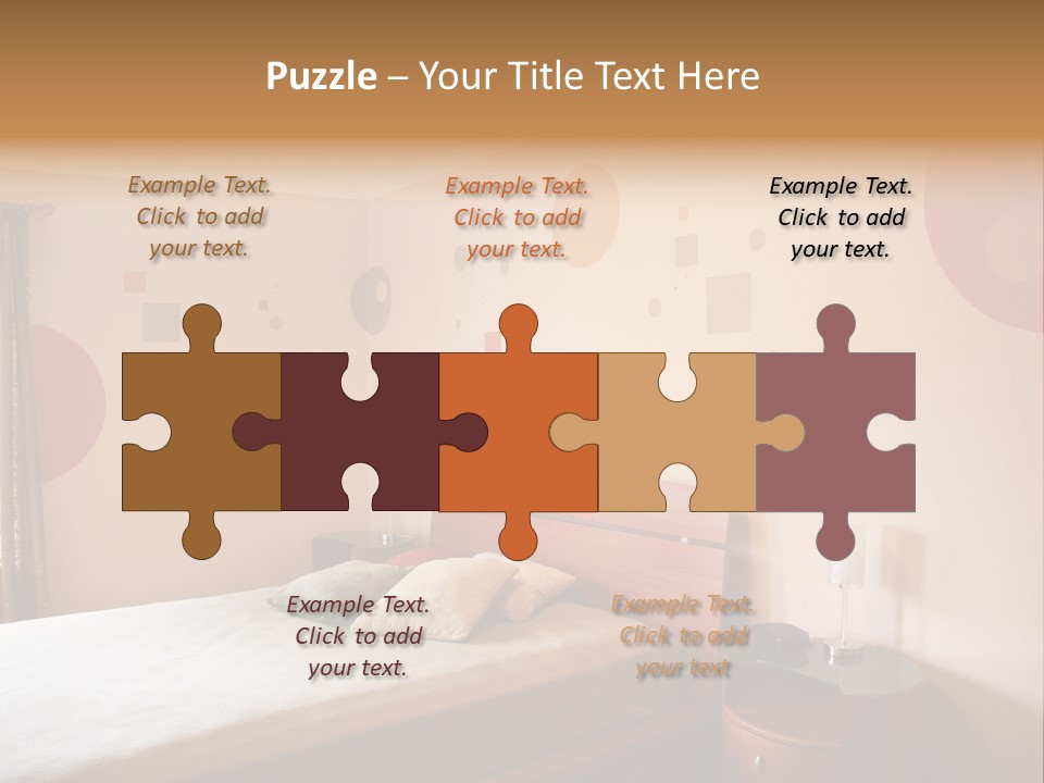 A Bed Room With A Neatly Made Bed PowerPoint Template