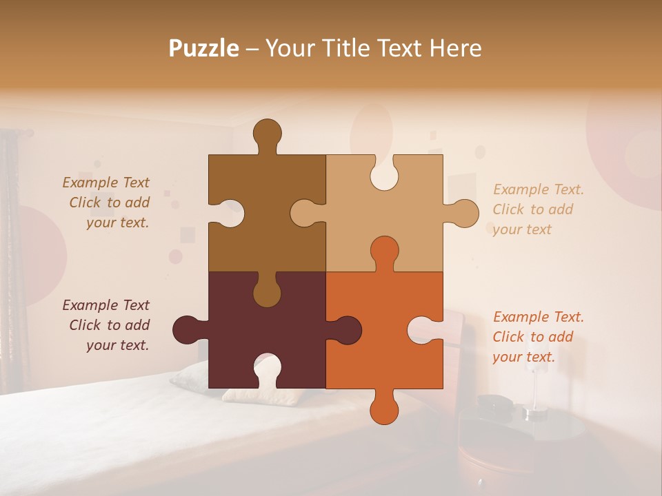 A Bed Room With A Neatly Made Bed PowerPoint Template