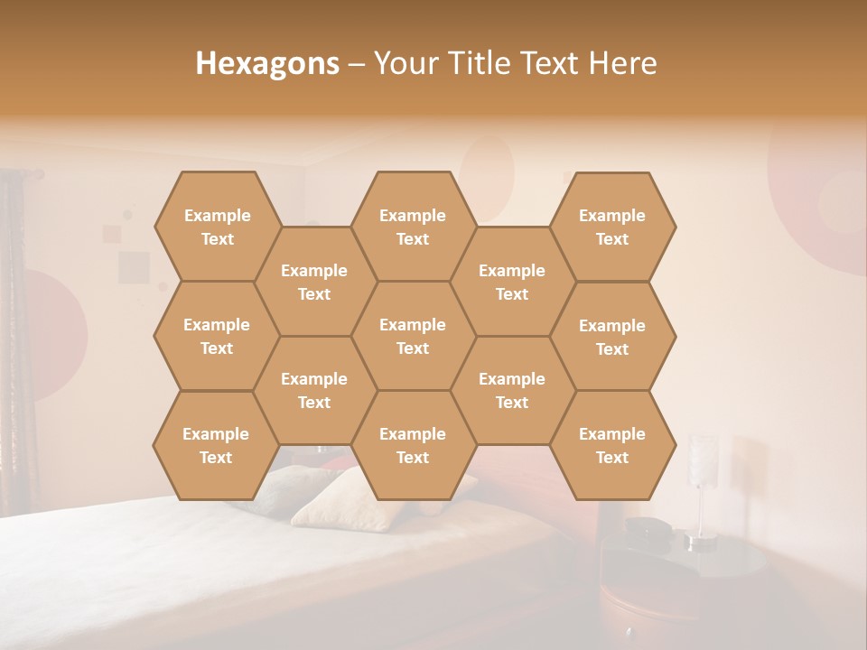 A Bed Room With A Neatly Made Bed PowerPoint Template