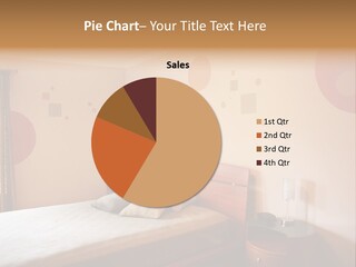 A Bed Room With A Neatly Made Bed PowerPoint Template