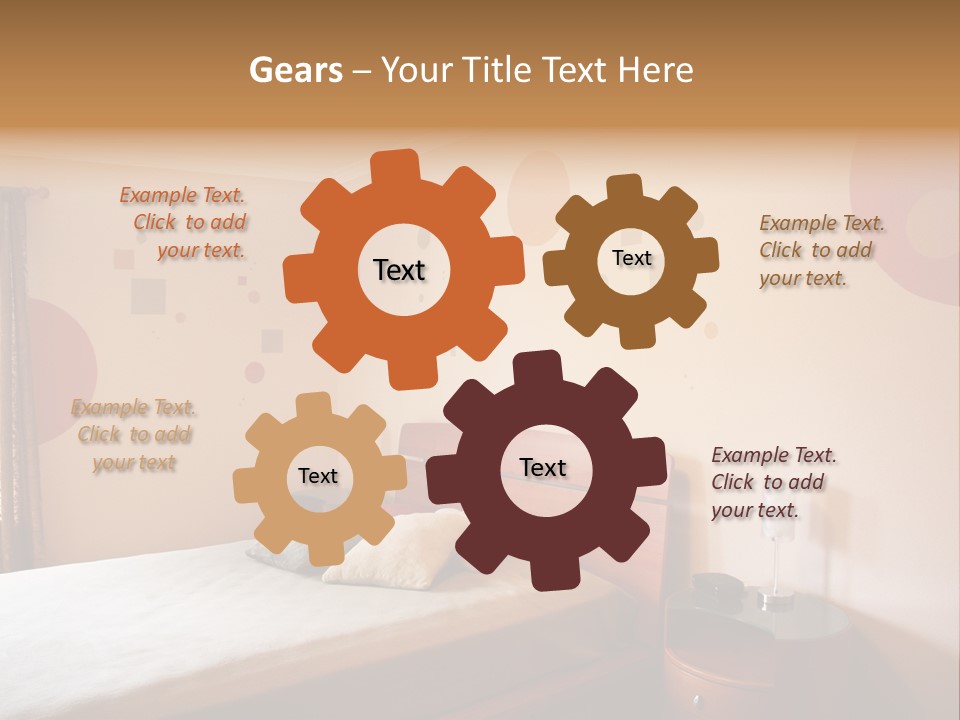 A Bed Room With A Neatly Made Bed PowerPoint Template