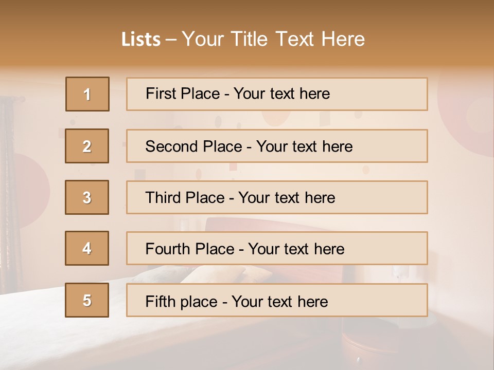A Bed Room With A Neatly Made Bed PowerPoint Template