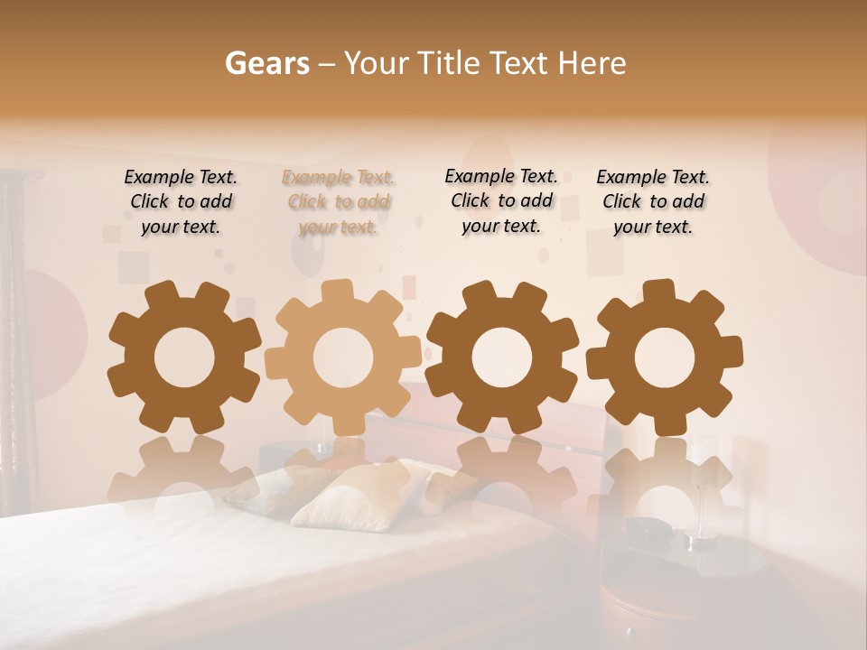 A Bed Room With A Neatly Made Bed PowerPoint Template