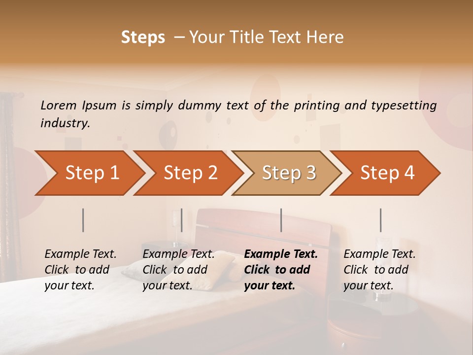 A Bed Room With A Neatly Made Bed PowerPoint Template