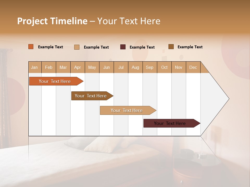 A Bed Room With A Neatly Made Bed PowerPoint Template