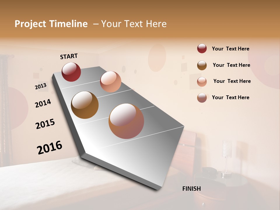 A Bed Room With A Neatly Made Bed PowerPoint Template