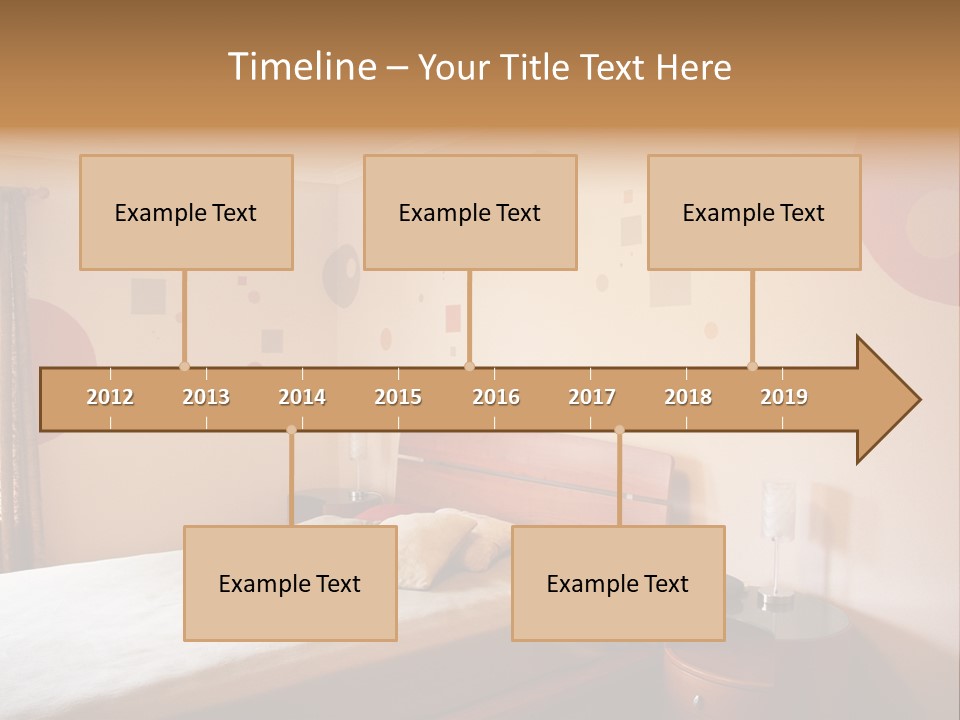 A Bed Room With A Neatly Made Bed PowerPoint Template