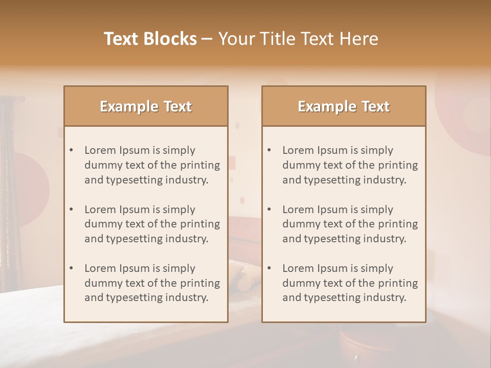 A Bed Room With A Neatly Made Bed PowerPoint Template