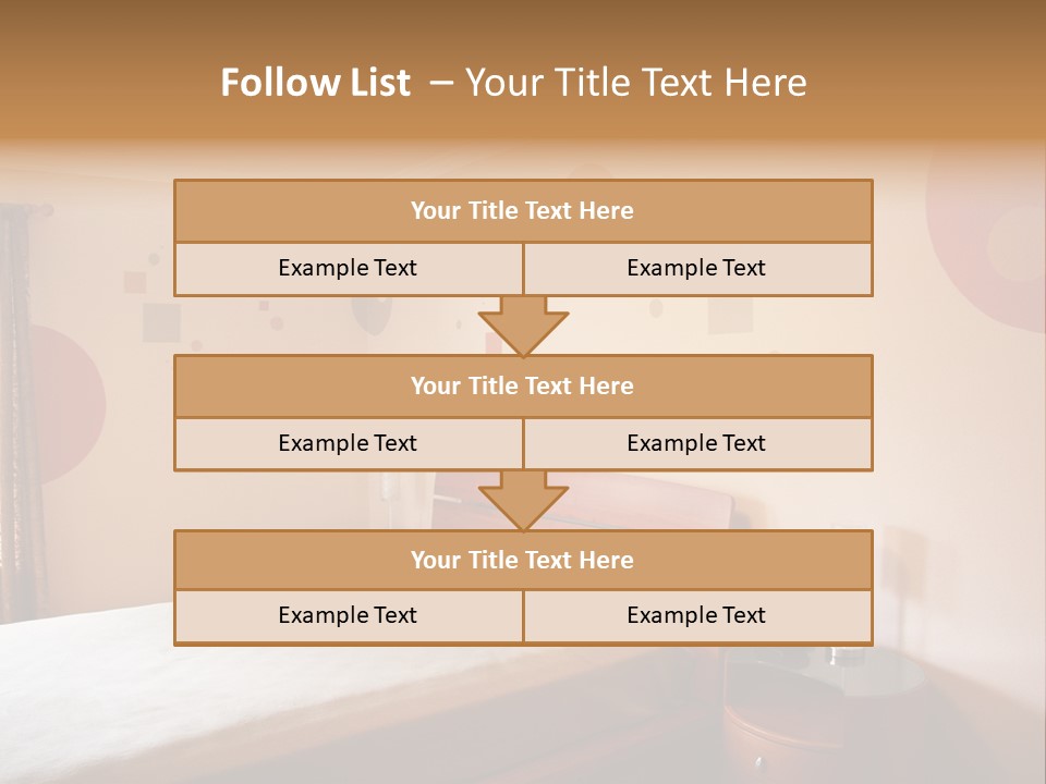 A Bed Room With A Neatly Made Bed PowerPoint Template