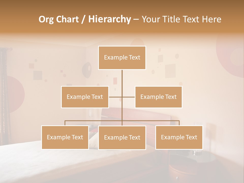 A Bed Room With A Neatly Made Bed PowerPoint Template