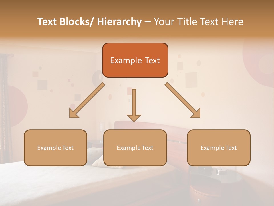 A Bed Room With A Neatly Made Bed PowerPoint Template