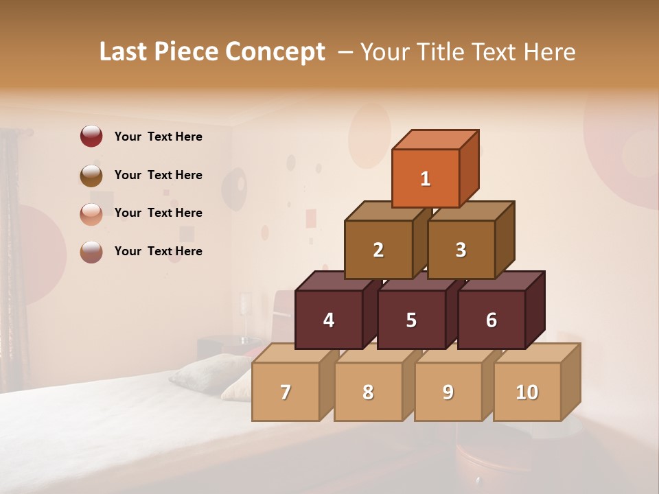 A Bed Room With A Neatly Made Bed PowerPoint Template