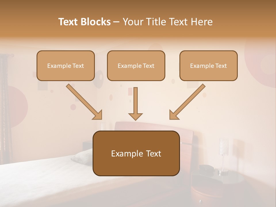 A Bed Room With A Neatly Made Bed PowerPoint Template