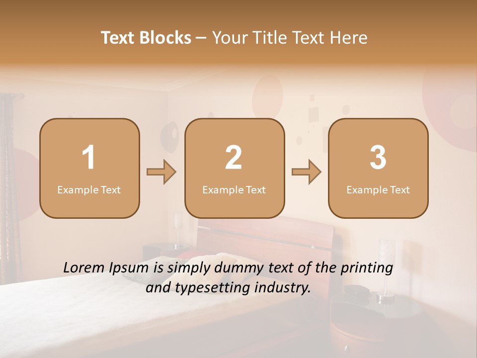 A Bed Room With A Neatly Made Bed PowerPoint Template