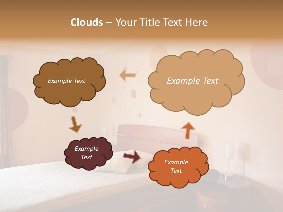 A Bed Room With A Neatly Made Bed PowerPoint Template
