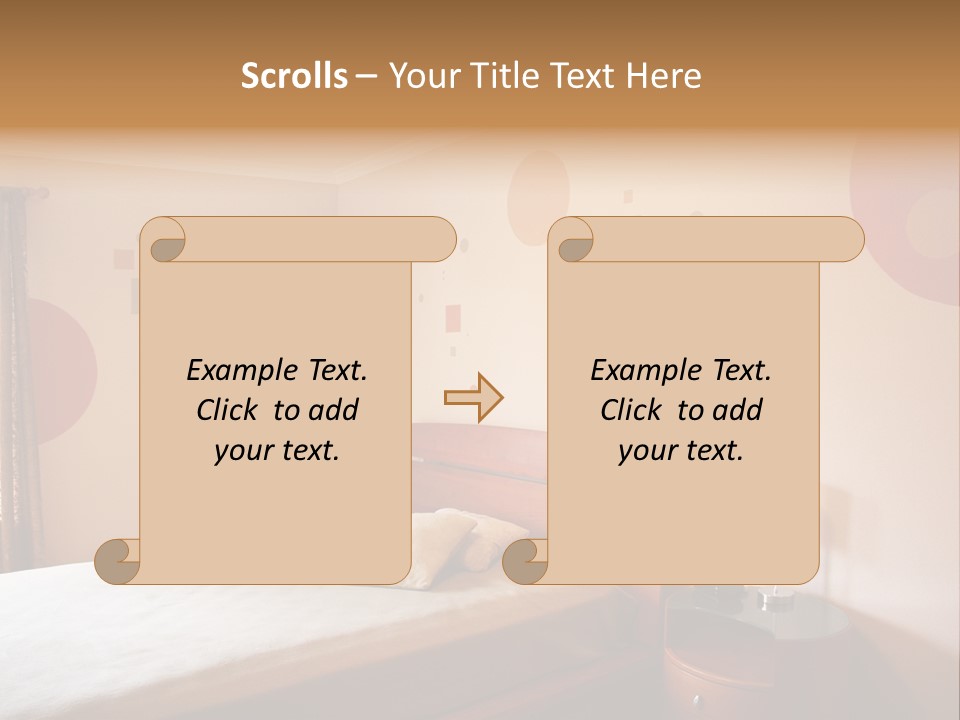 A Bed Room With A Neatly Made Bed PowerPoint Template
