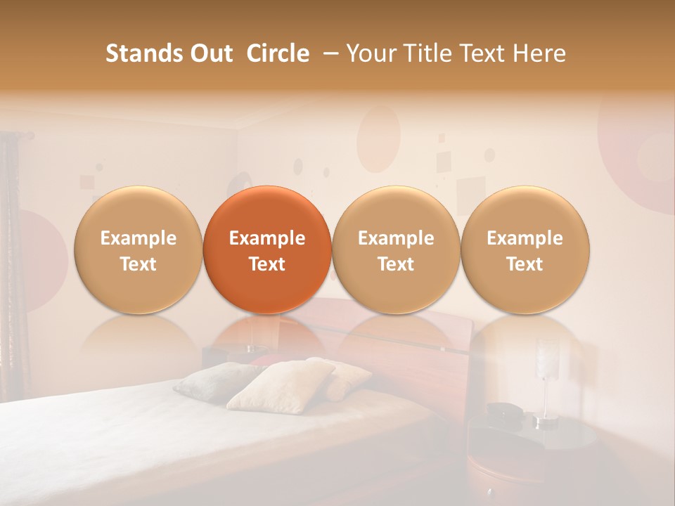 A Bed Room With A Neatly Made Bed PowerPoint Template