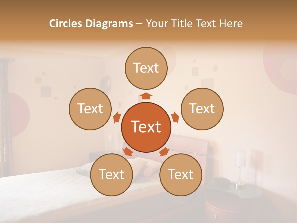 A Bed Room With A Neatly Made Bed PowerPoint Template