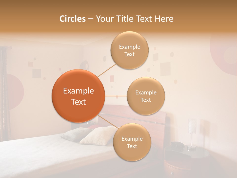 A Bed Room With A Neatly Made Bed PowerPoint Template