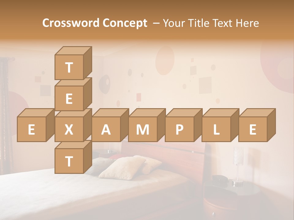 A Bed Room With A Neatly Made Bed PowerPoint Template