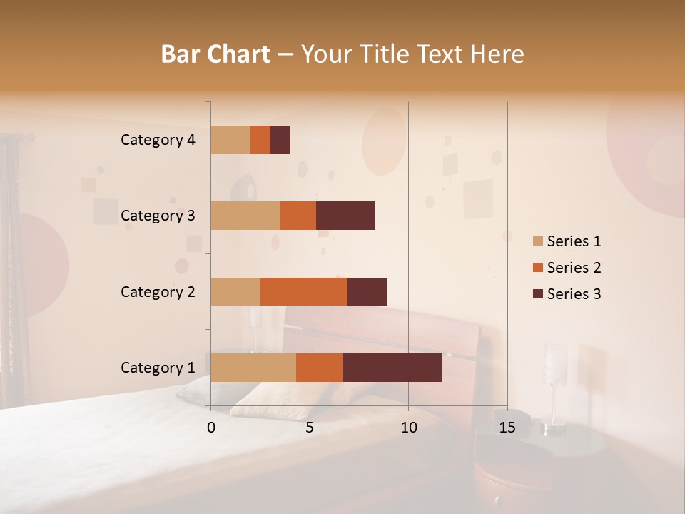 A Bed Room With A Neatly Made Bed PowerPoint Template