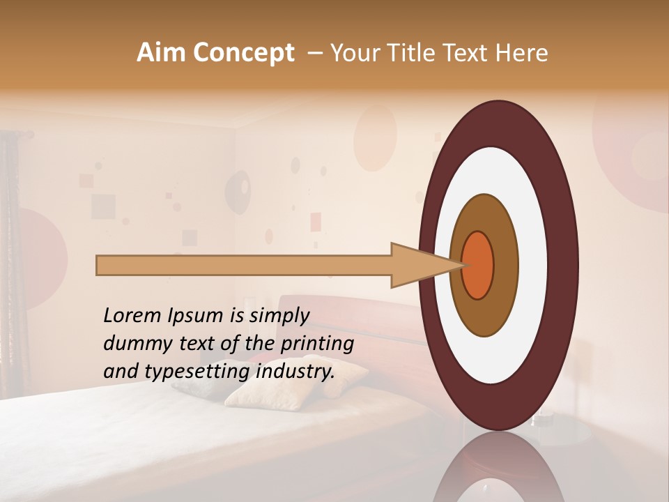 A Bed Room With A Neatly Made Bed PowerPoint Template