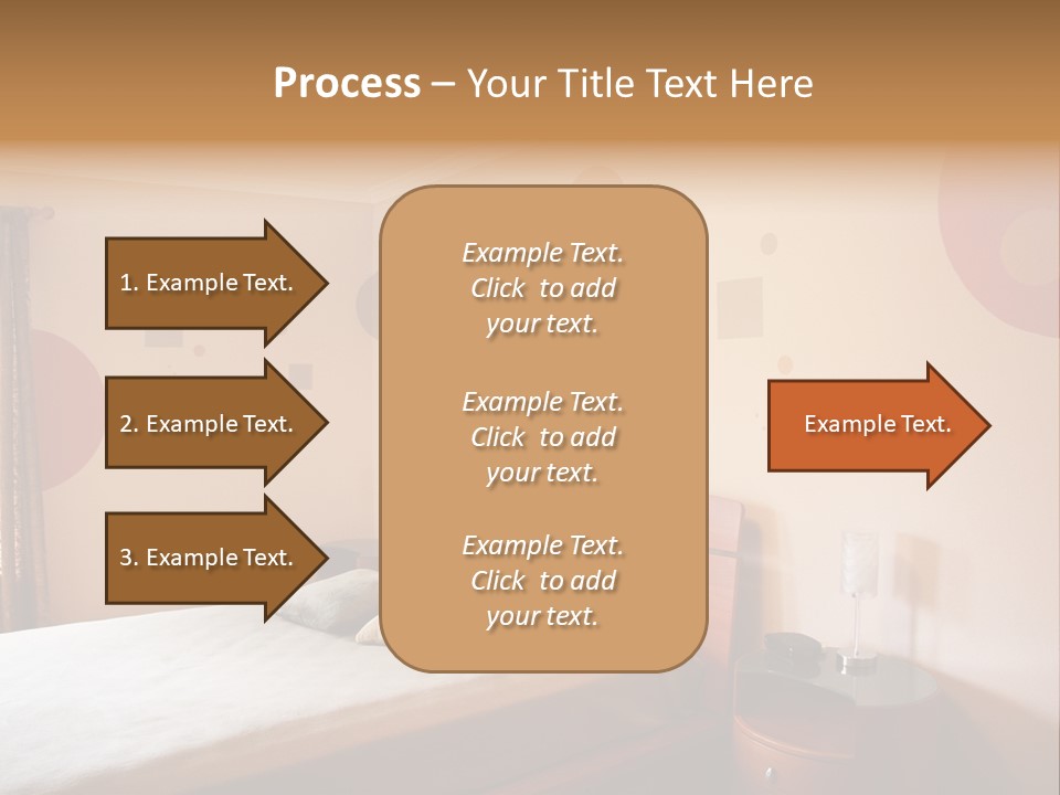 A Bed Room With A Neatly Made Bed PowerPoint Template