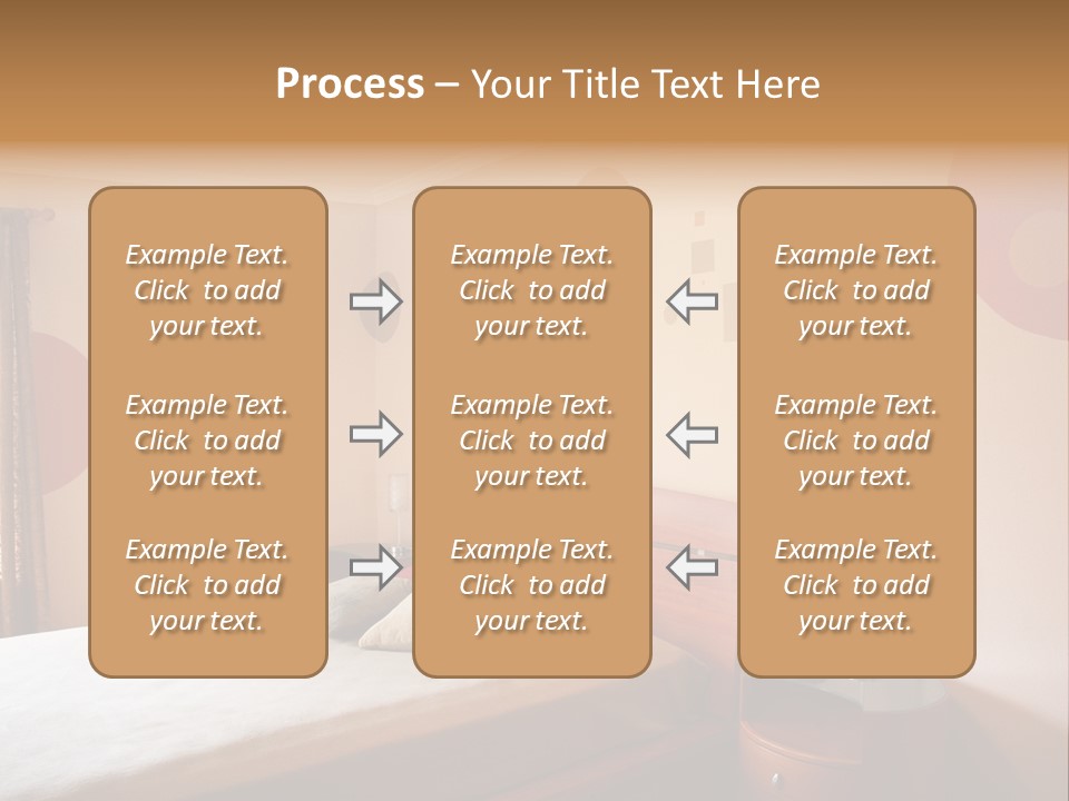 A Bed Room With A Neatly Made Bed PowerPoint Template