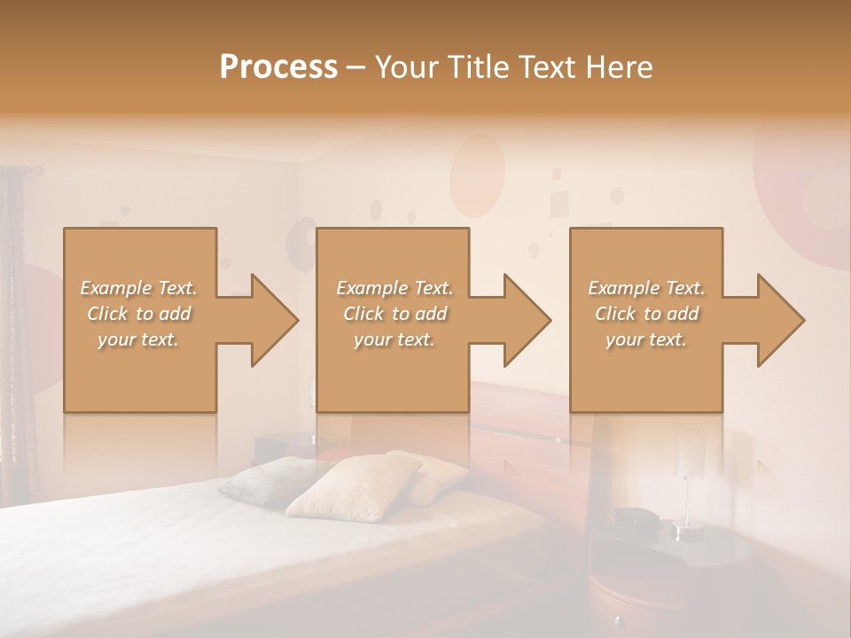 A Bed Room With A Neatly Made Bed PowerPoint Template