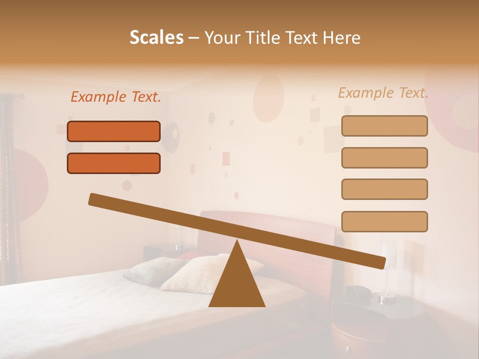 A Bed Room With A Neatly Made Bed PowerPoint Template