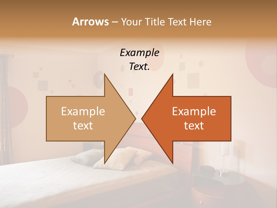 A Bed Room With A Neatly Made Bed PowerPoint Template