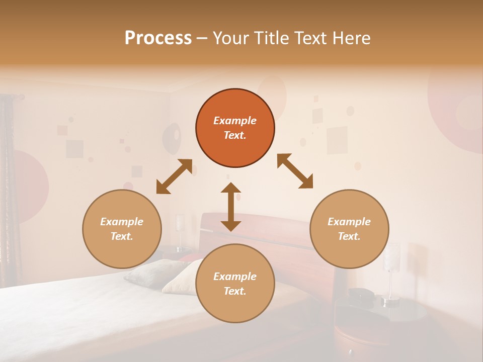 A Bed Room With A Neatly Made Bed PowerPoint Template