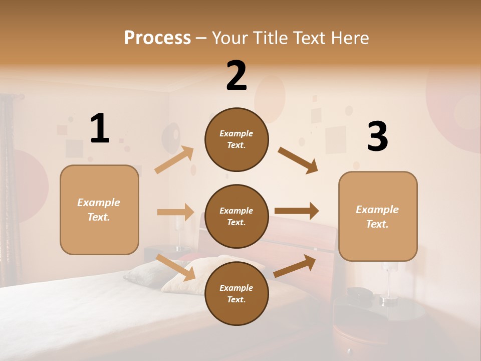A Bed Room With A Neatly Made Bed PowerPoint Template