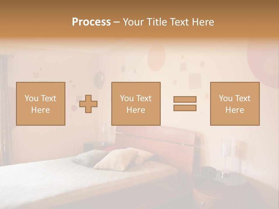 A Bed Room With A Neatly Made Bed PowerPoint Template