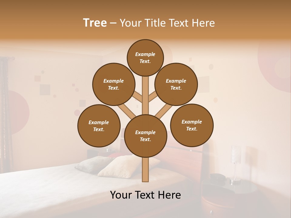 A Bed Room With A Neatly Made Bed PowerPoint Template