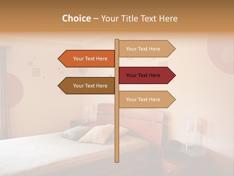 A Bed Room With A Neatly Made Bed PowerPoint Template