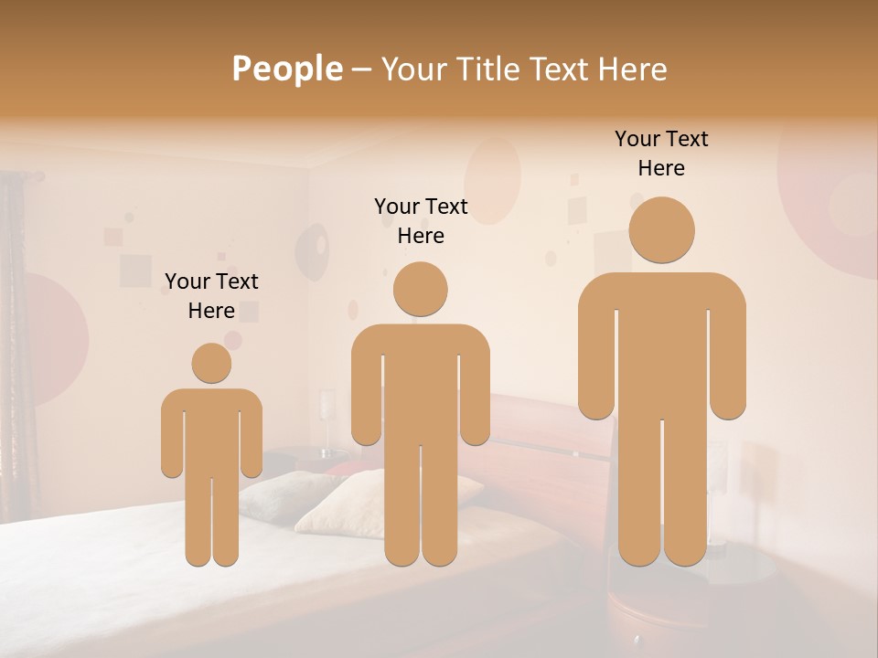 A Bed Room With A Neatly Made Bed PowerPoint Template