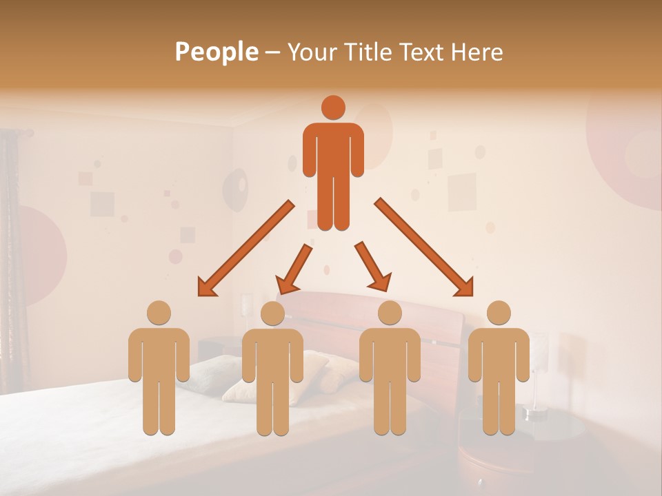 A Bed Room With A Neatly Made Bed PowerPoint Template