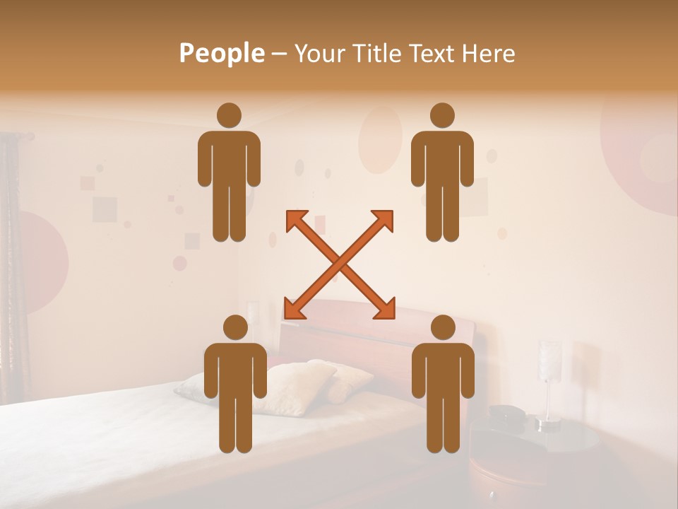 A Bed Room With A Neatly Made Bed PowerPoint Template