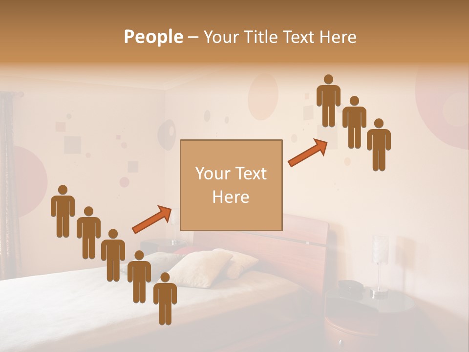 A Bed Room With A Neatly Made Bed PowerPoint Template