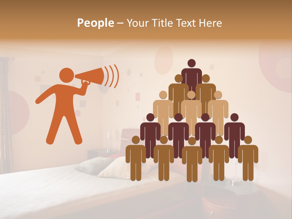 A Bed Room With A Neatly Made Bed PowerPoint Template