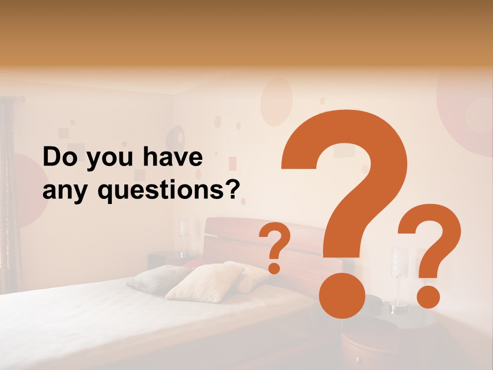 A Bed Room With A Neatly Made Bed PowerPoint Template