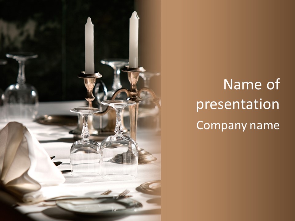 Silver Reception Dine PowerPoint Template