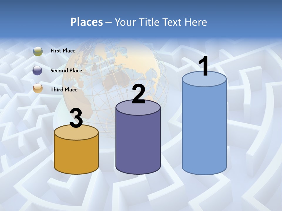 International Path Golden PowerPoint Template