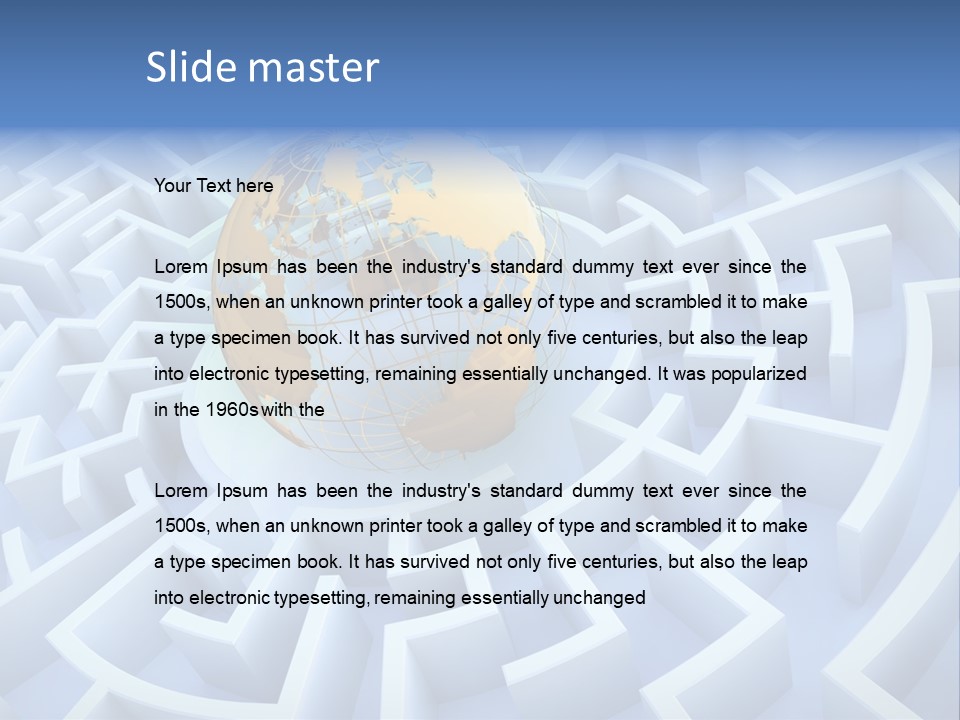 International Path Golden PowerPoint Template