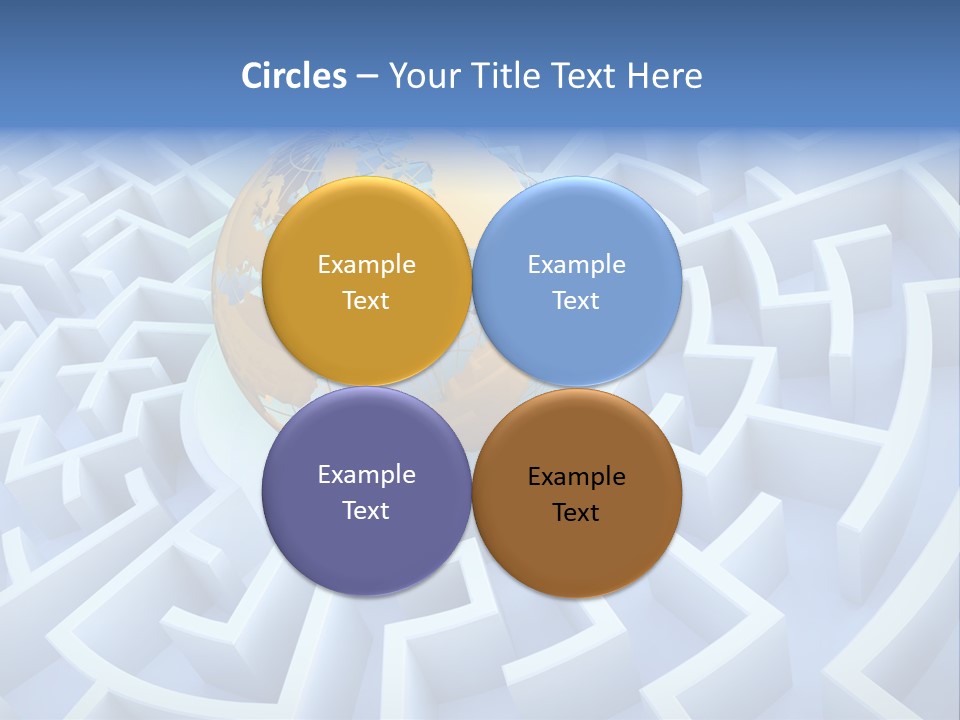 International Path Golden PowerPoint Template