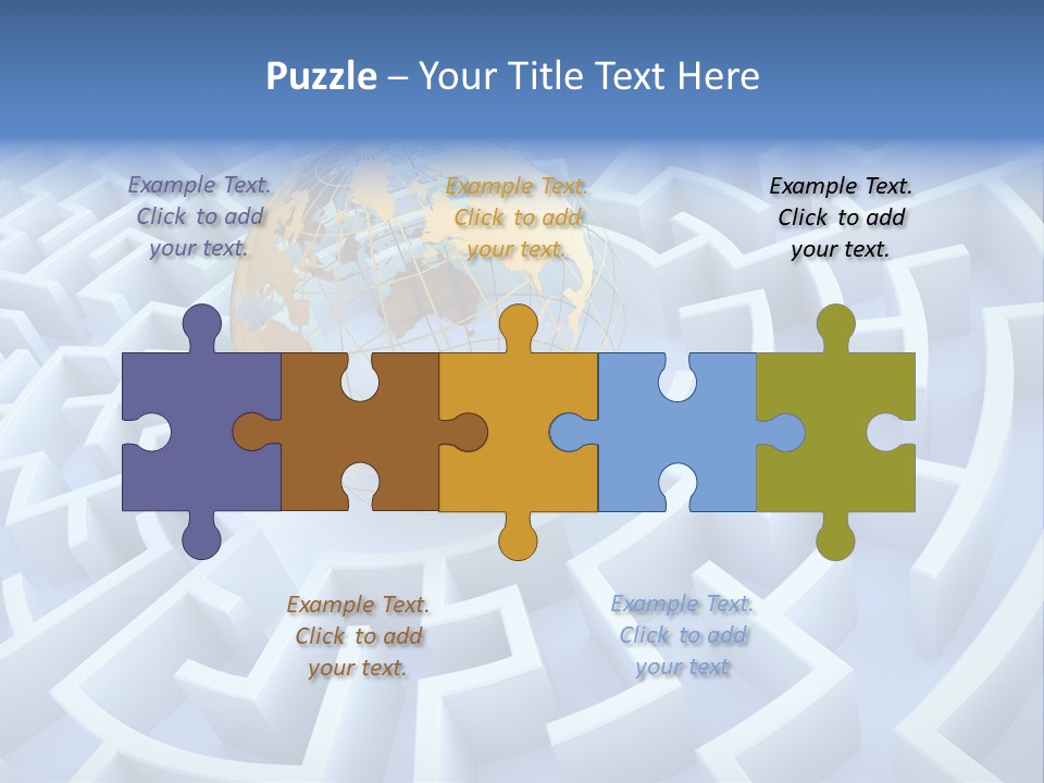 International Path Golden PowerPoint Template