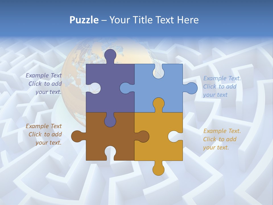 International Path Golden PowerPoint Template