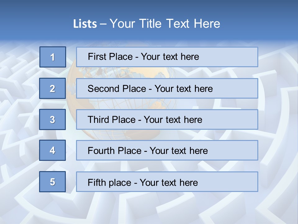 International Path Golden PowerPoint Template